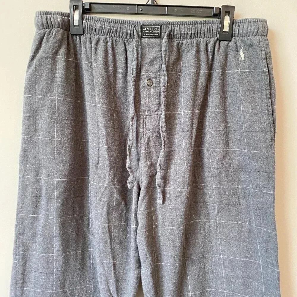 Vintage Polo Ralph Lauren Men's XL Flannel Plaid Straight Leg Lounge Sleep Pants